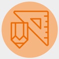 orange carpentry line icon